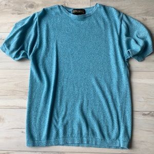 Lisa Originals M teal knit shimmer top